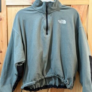 The North Face Women’s Sage Green Zip-Up Cropped Sweater